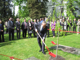 On the &quot;Garden of Memory&quot; event in Oslo to commemorate Soviet POWs killed in Norway during the Second World War, May 9, 2025