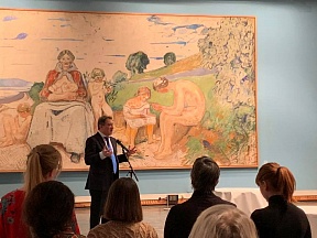  	Tale av Russlands Ambassadør i Norge Teymuraz O.Ramishvili i anledning åpningen av utstilling for verk fra kolleksjonen av Det statlige Tretyakovgalleri på Munchmuseet, Oslo 21. februar 2019